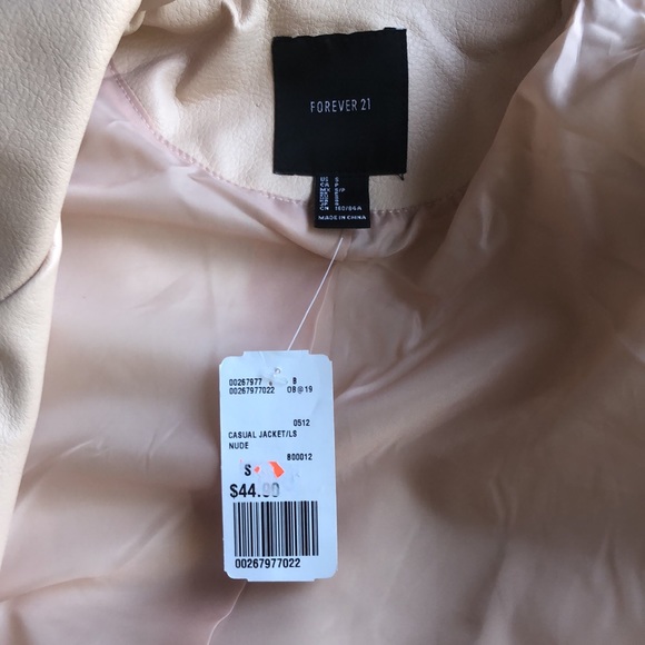 Forever 21 | NWT nude moto jacket size small - Picture 5 of 7